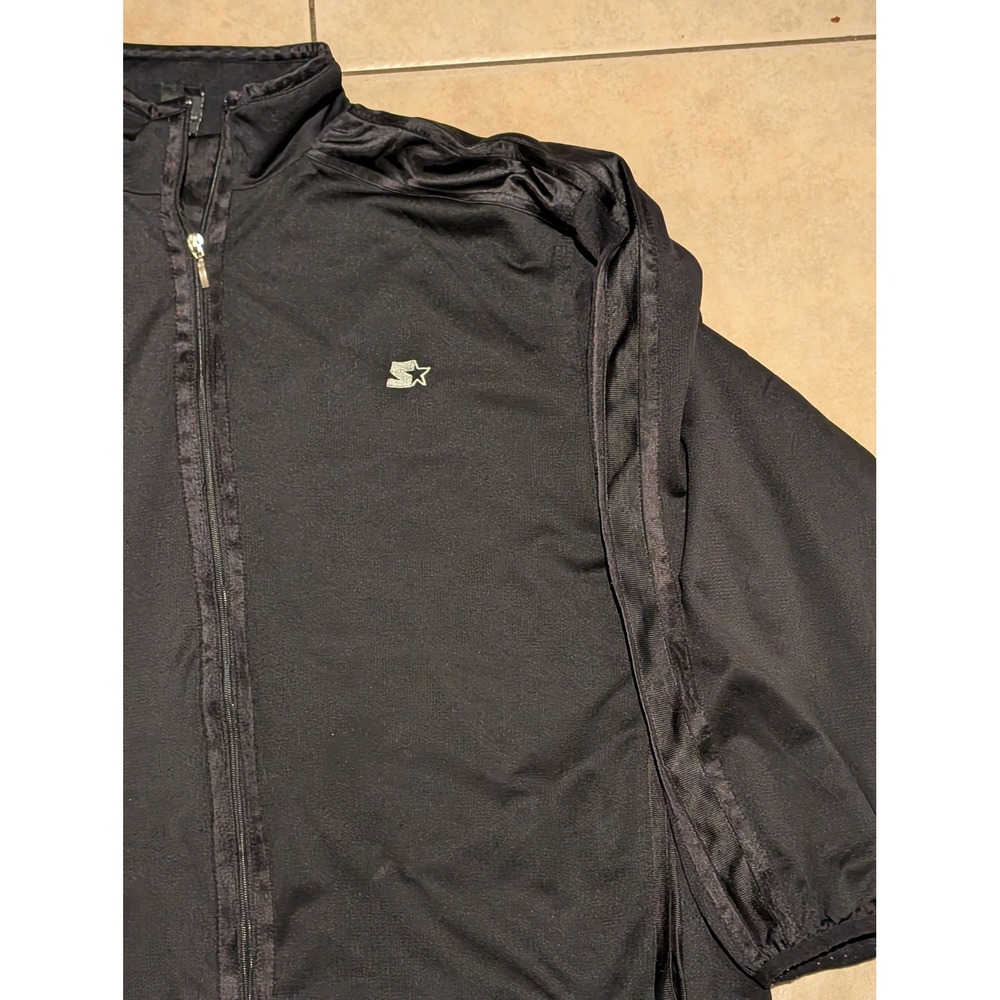 Starter Black Track Jacket Full Zip‎ Athletic Warm Up Coat Size XL 0164 - Picture 2 of 6